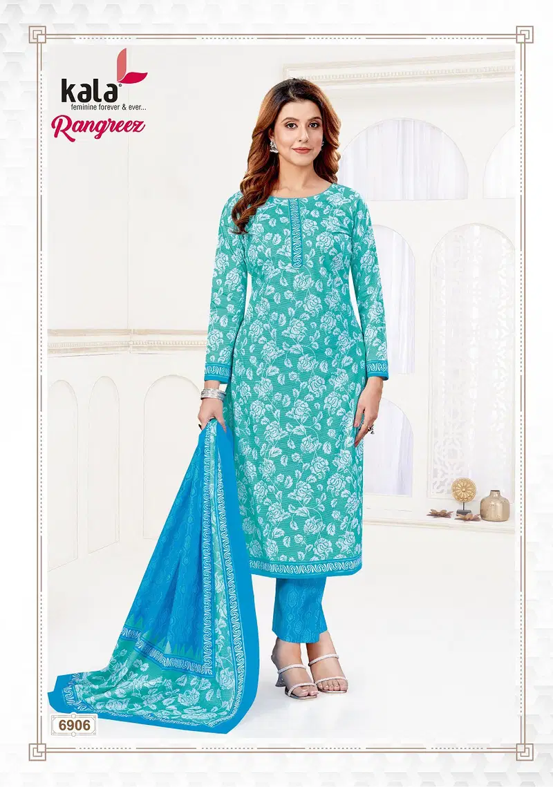 Rangreez Vol 1 By Kala Cotton Printed Kurti With Bottom Dupatta Wholesale Online